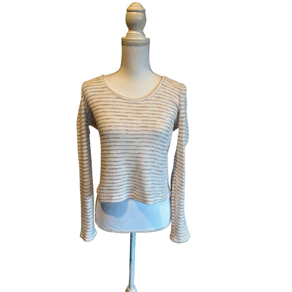 Madewell Women's S Space-Dye Stripe Scoop Neck Pullover Sweater Pastel